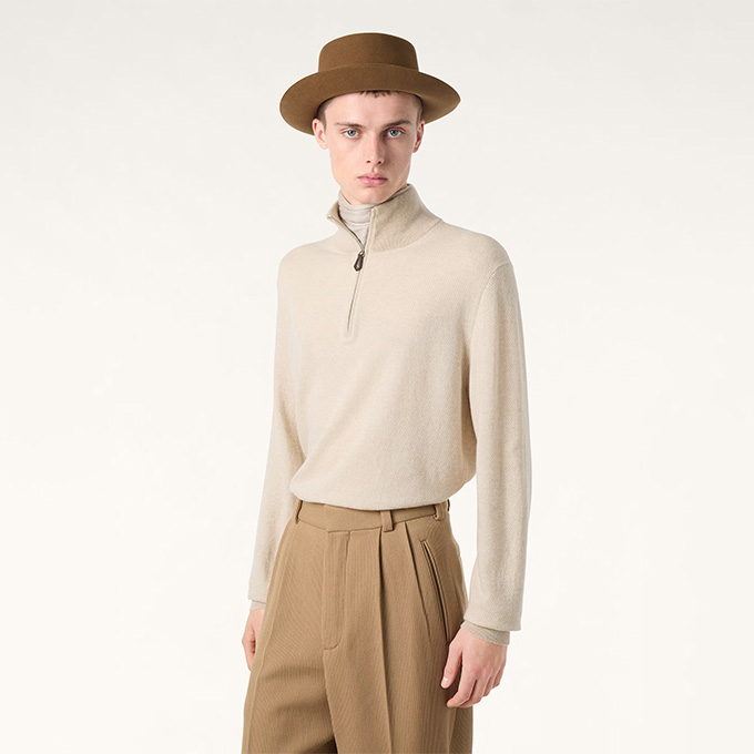 loro piana roadster half zip sweater